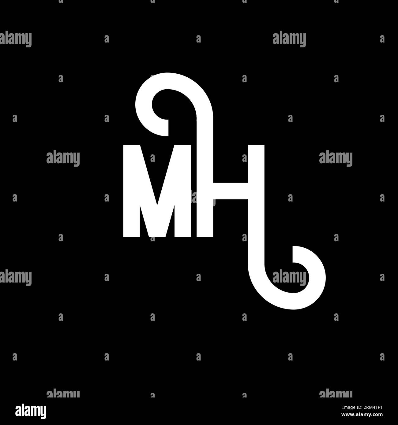MH Letter Logo Design. Initial letters MH logo icon. Abstract letter MH