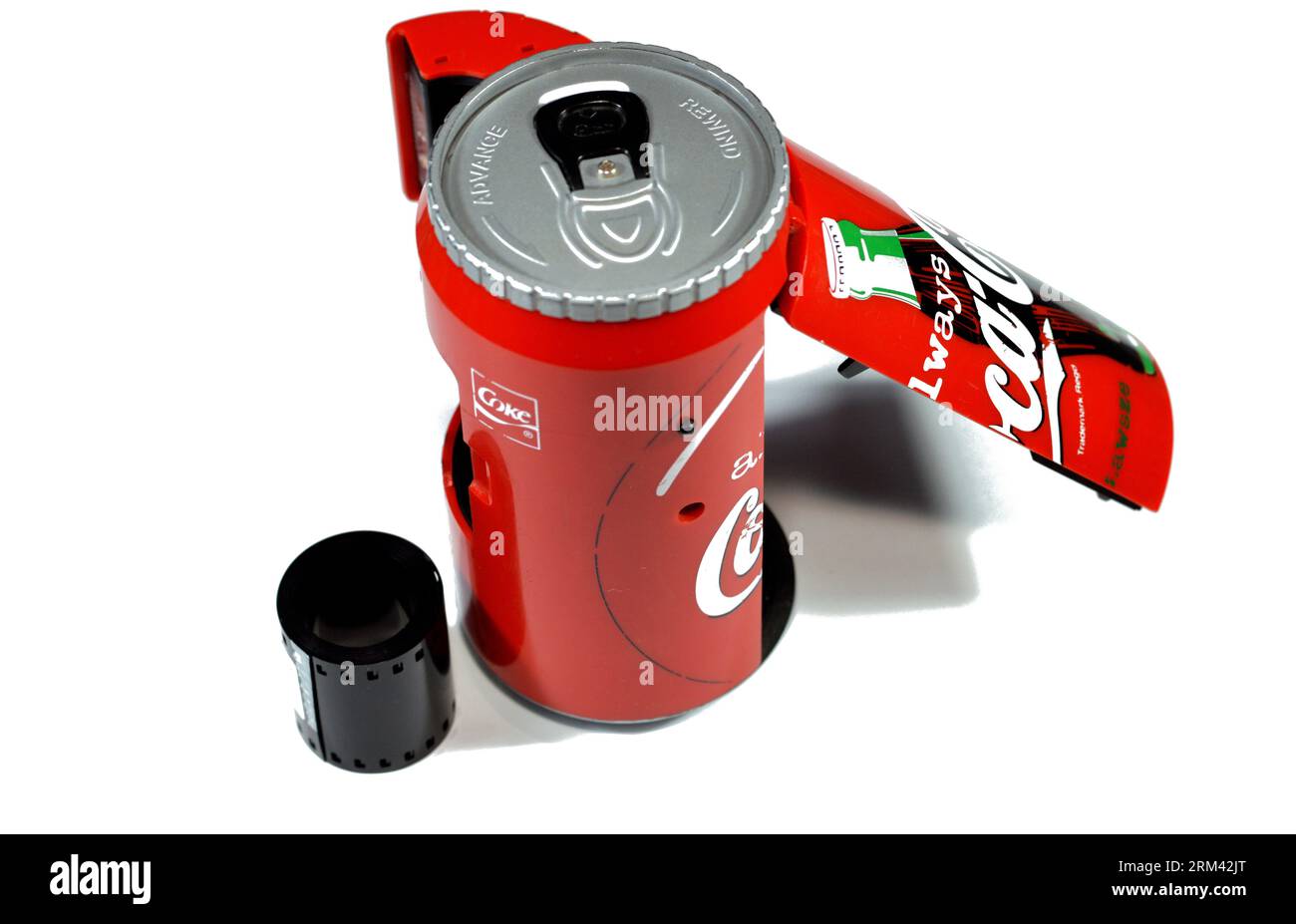 Giza, Egypt, August 19 2023 CocaCola reusable film camera, build in