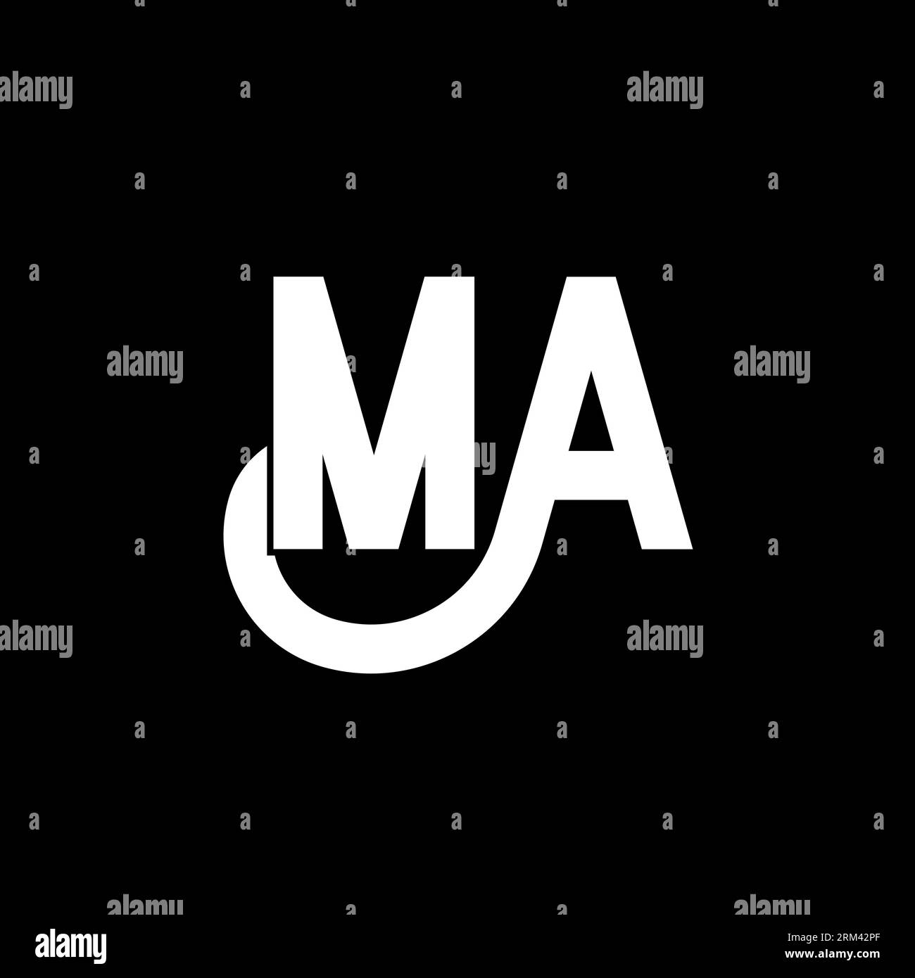MA Letter Logo Design. Initial letters MA logo icon. Abstract letter MA ...