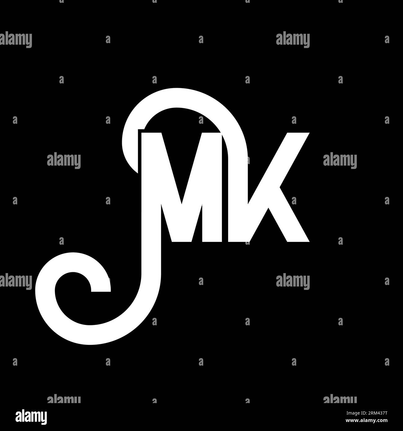 MK Letter Logo Design. Initial letters MK logo icon. Abstract letter MK ...