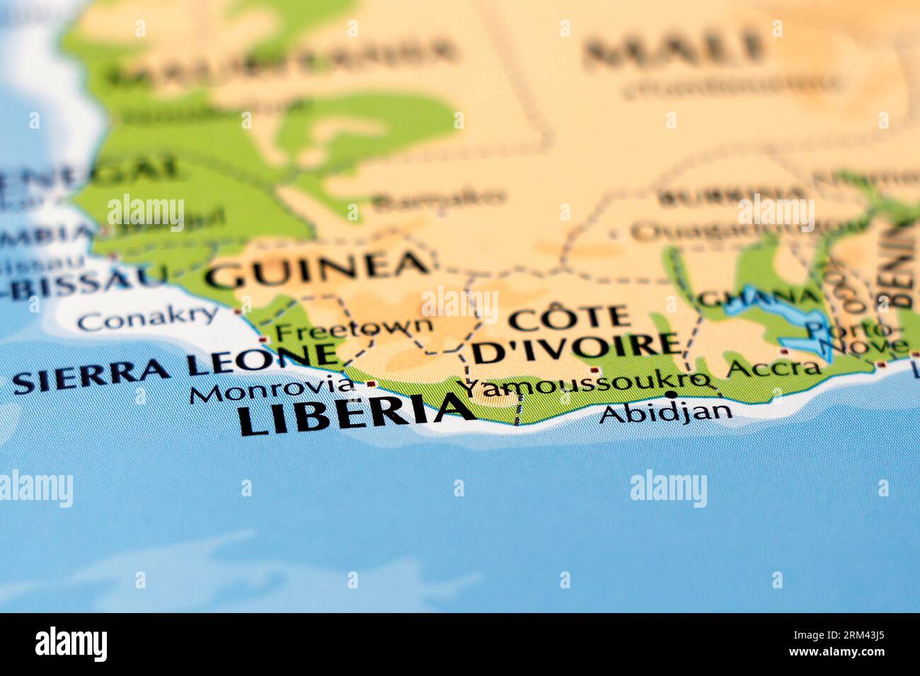 World Map Central And South Africa Sierra Leone And Liberia Countries World Map Central And South Africa Sierra Leone And Liberia Countries In Close Up 2RM43J5