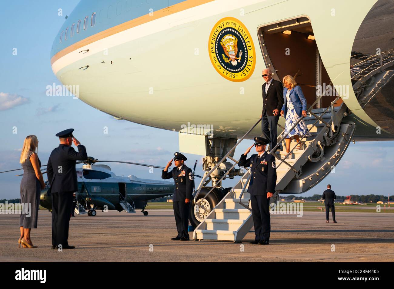 President Joe Biden and first lady Jill Biden arrive at Andrews Air ...