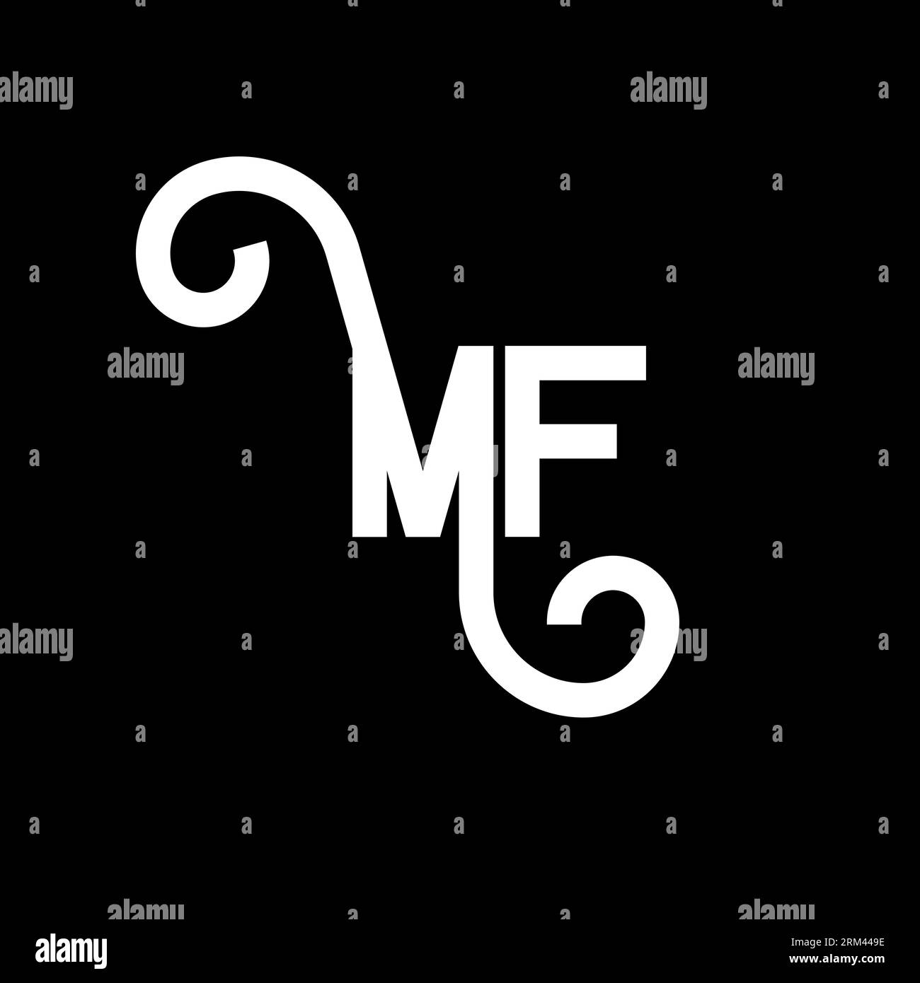 MF Letter Logo Design. Initial letters MF logo icon. Abstract letter MF ...