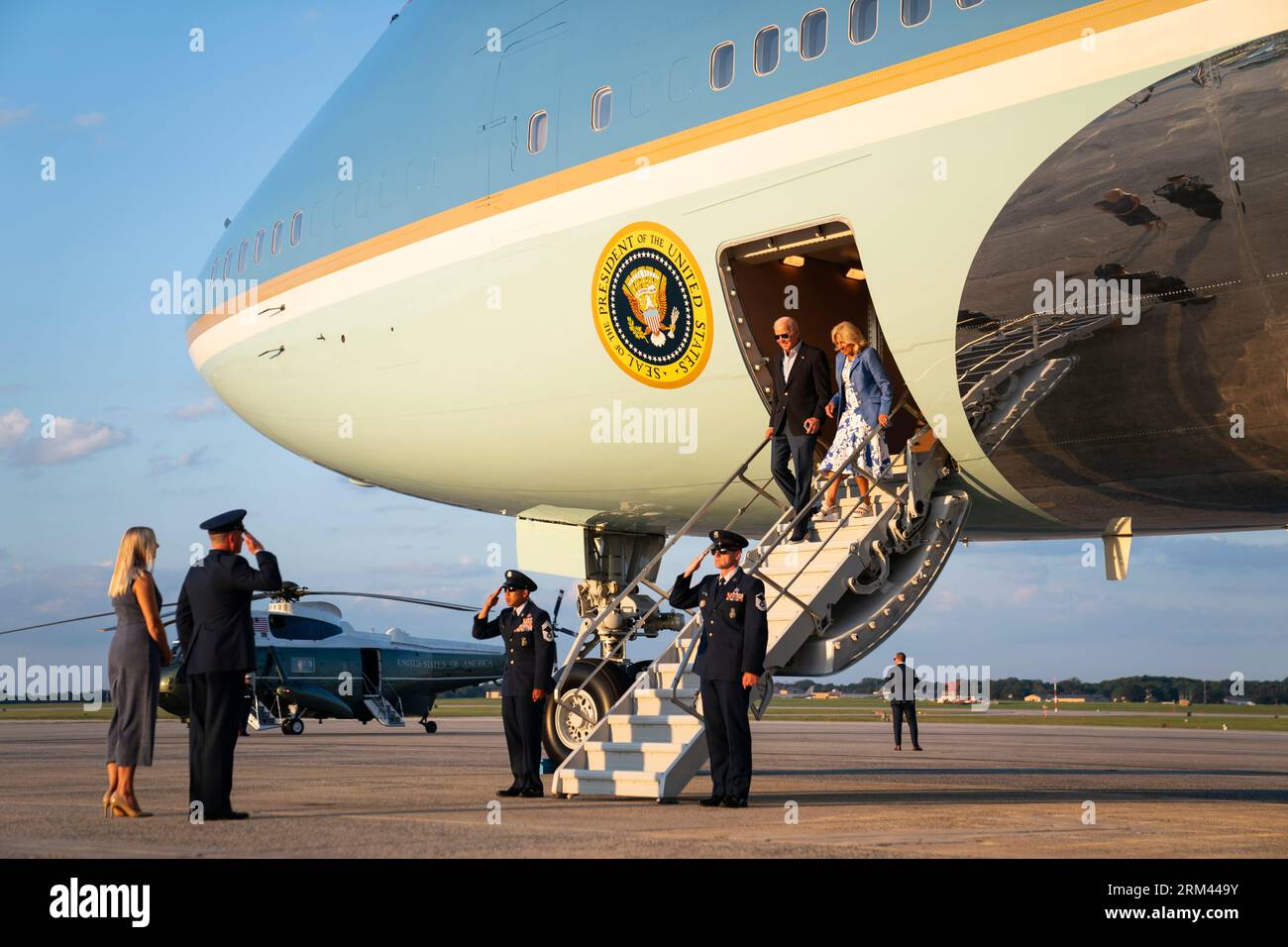 President Joe Biden and first lady Jill Biden arrive at Andrews Air ...