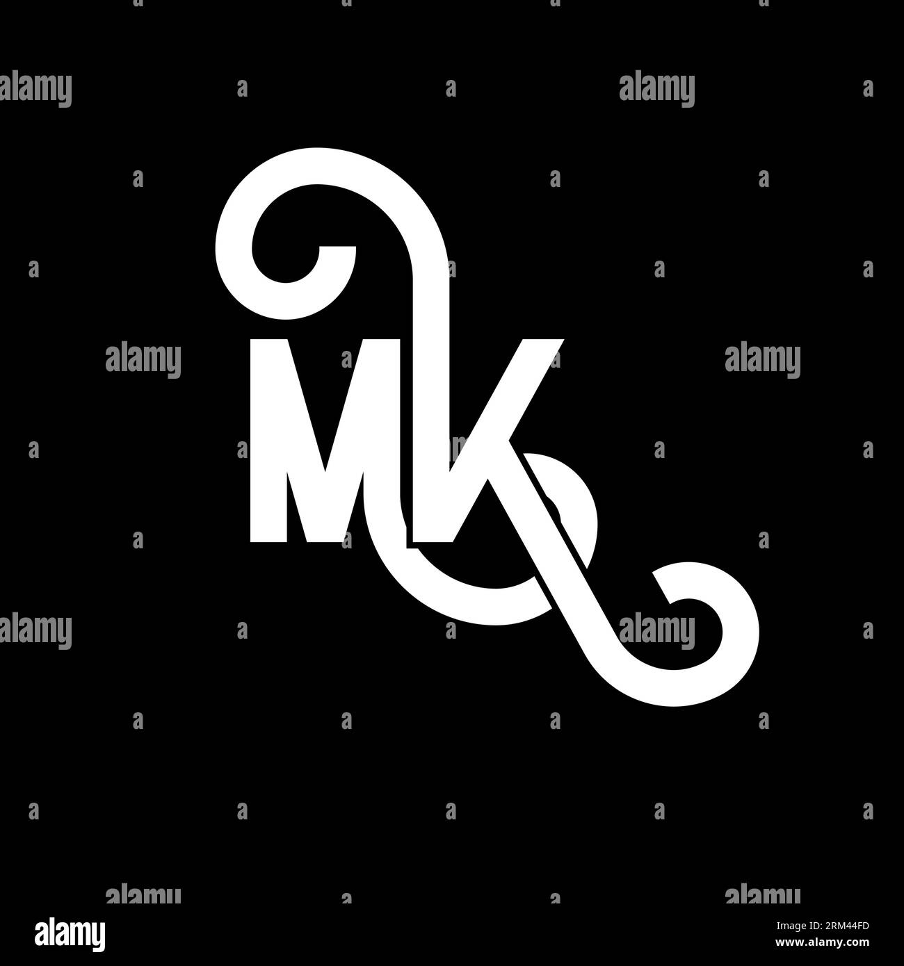 MK Letter Logo Design. Initial letters MK logo icon. Abstract letter MK ...