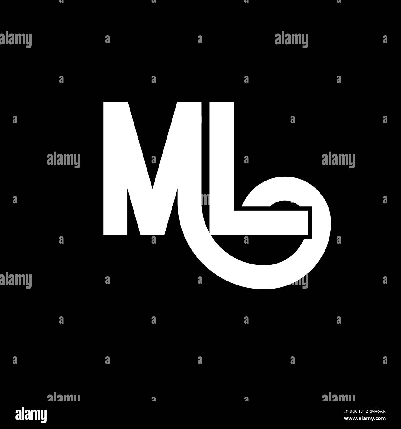 ML Letter Logo Design. Initial letters ML logo icon. Abstract letter ML ...