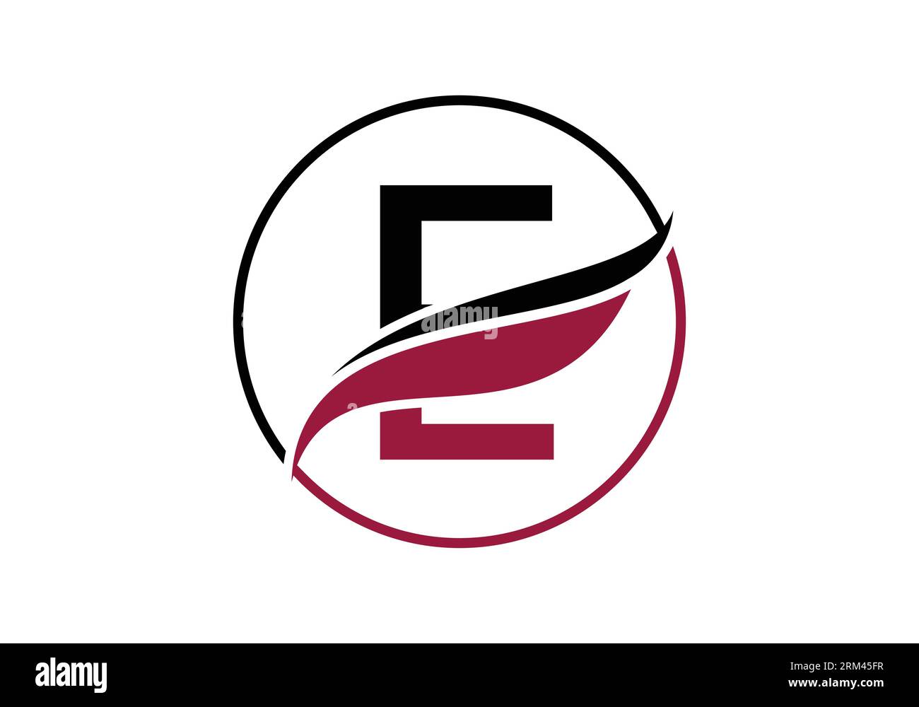 Initial E alphabet with swoosh or ocean wave logo design Vector ...