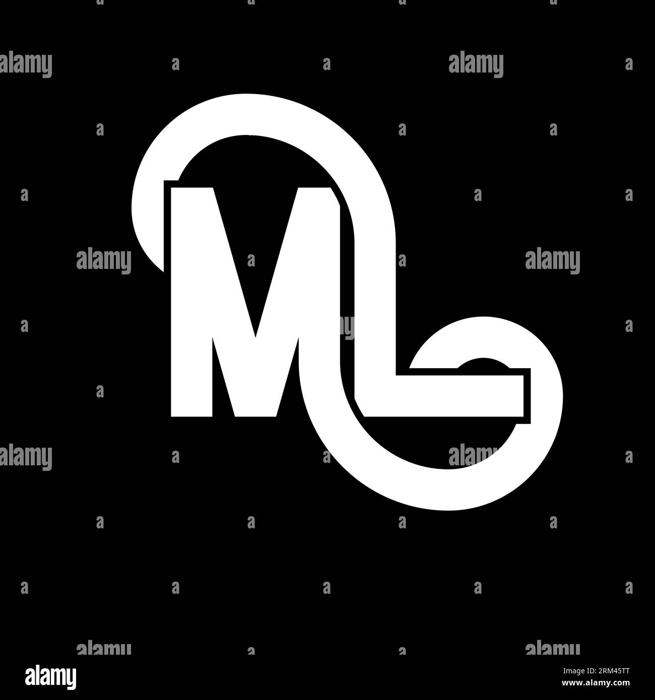 ML Letter Logo Design. Initial letters ML logo icon. Abstract letter ML ...