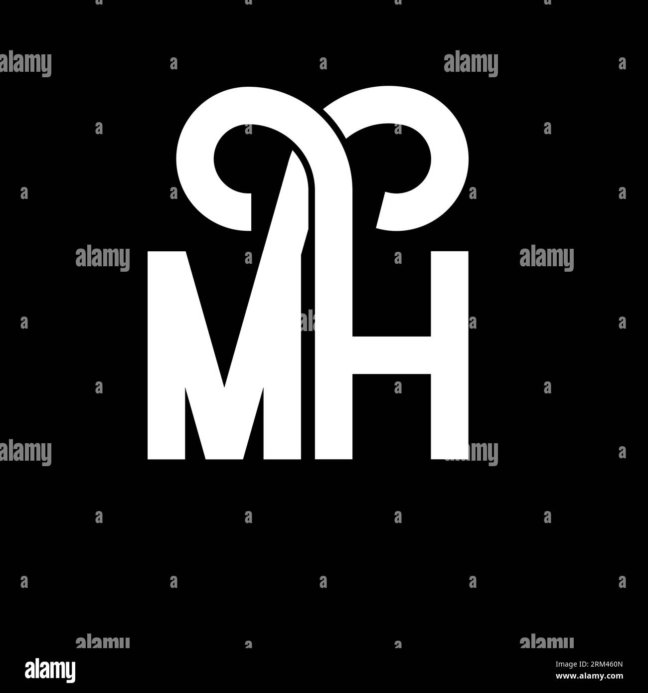 MH Letter Logo Design. Initial letters MH logo icon. Abstract letter MH ...