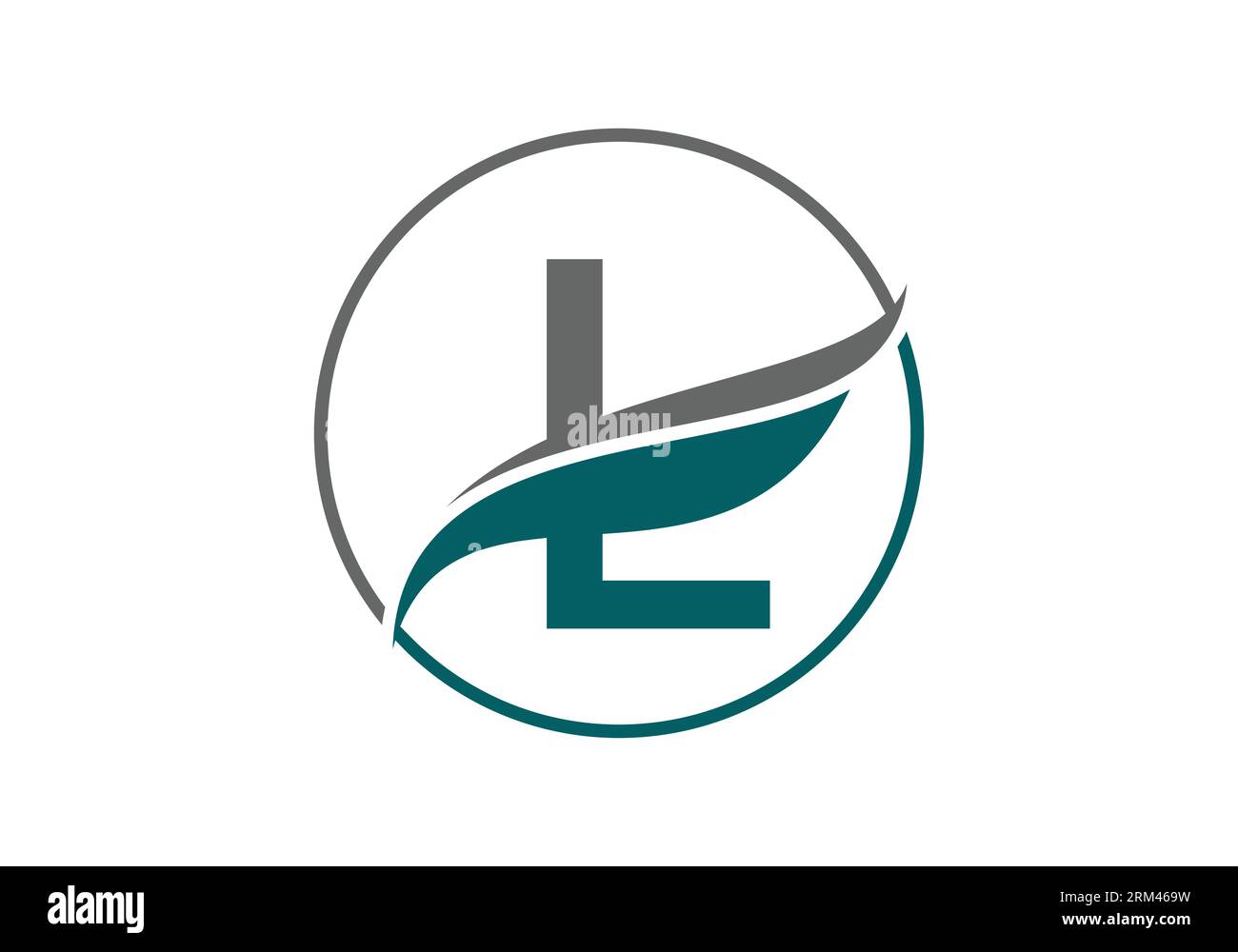 Initial L alphabet with swoosh or ocean wave logo design Vector Template Stock Vector