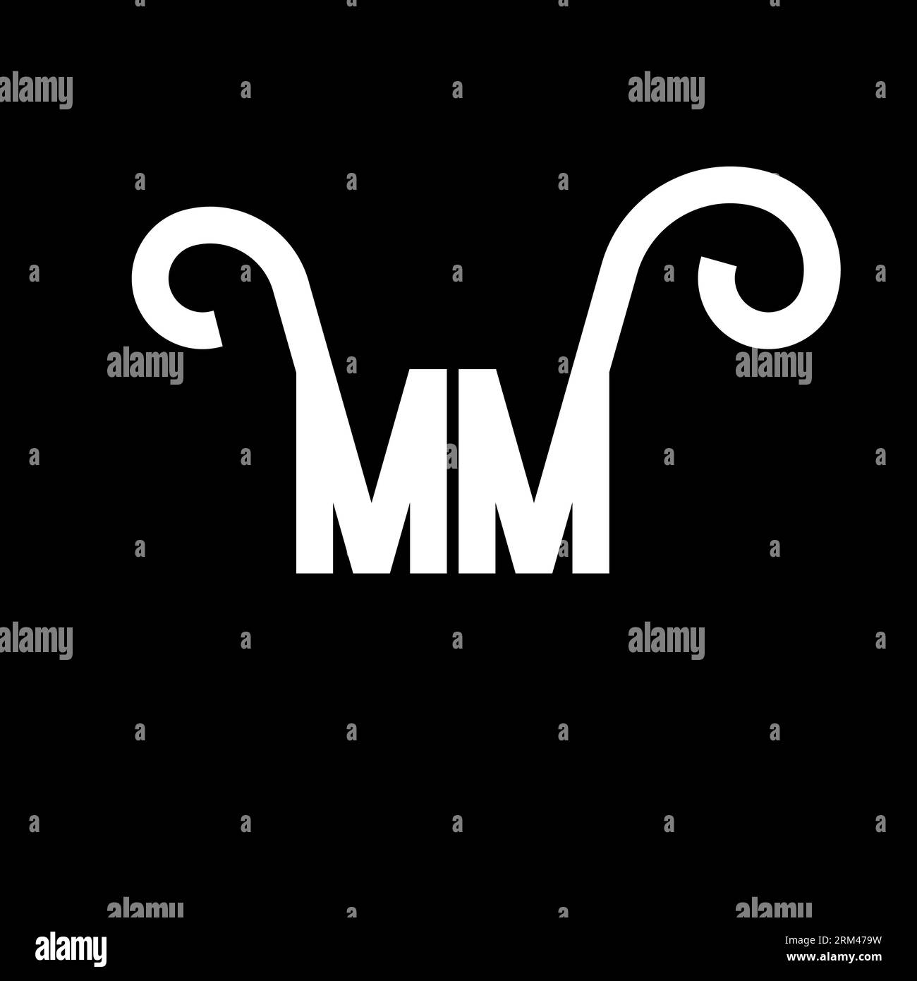 Letter M MM Monogram Logo Design Minimal Stock Vector Image & Art - Alamy