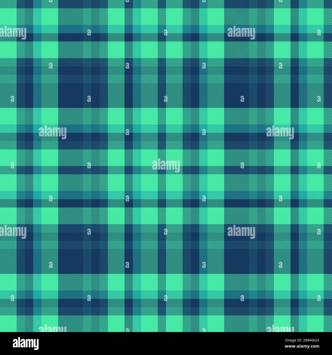 Plaid check fabric of pattern vector background with a texture textile seamless tartan in mint and blue colors. Stock Vector