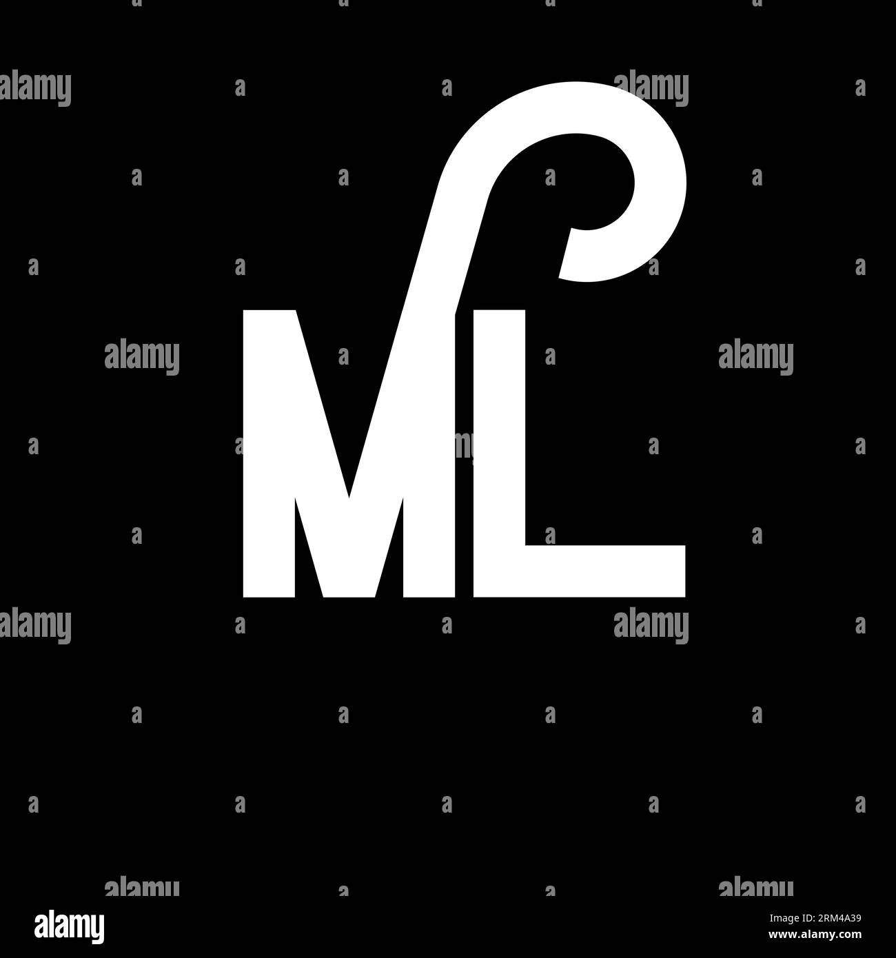 ML Letter Logo Design. Initial letters ML logo icon. Abstract letter ML ...