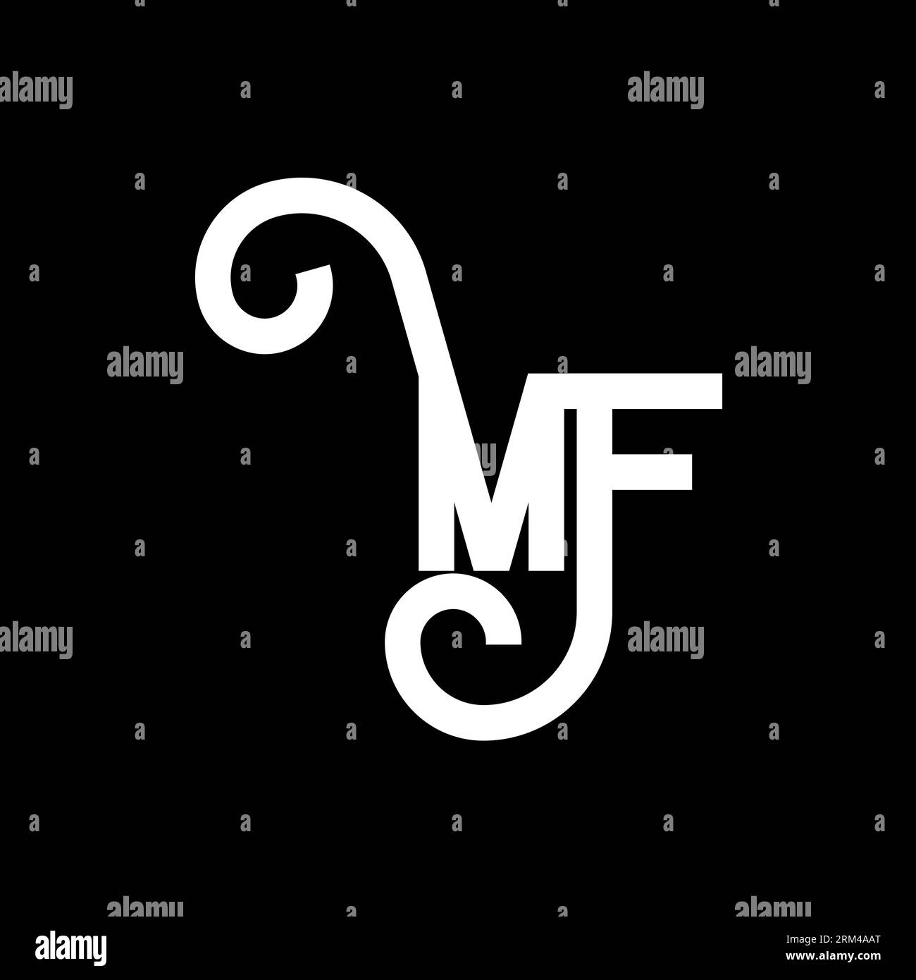 MF Letter Logo Design. Initial letters MF logo icon. Abstract letter MF ...