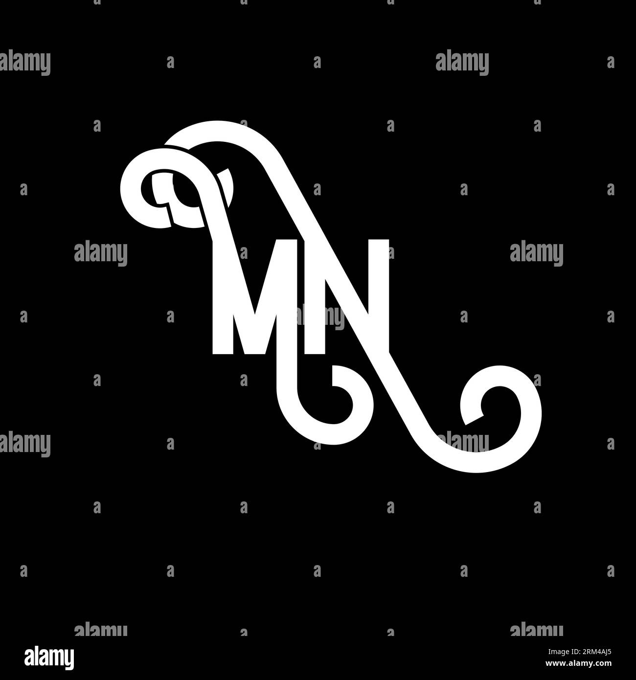 MN Letter Logo Design. Initial letters MN logo icon. Abstract letter MN ...