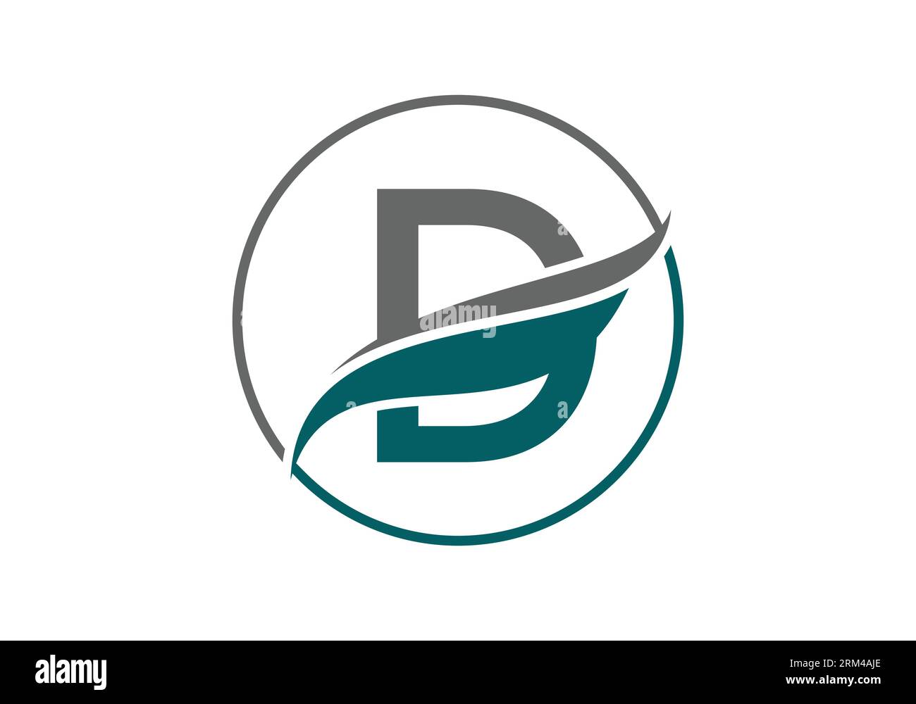 Initial D alphabet with swoosh or ocean wave logo design Vector ...
