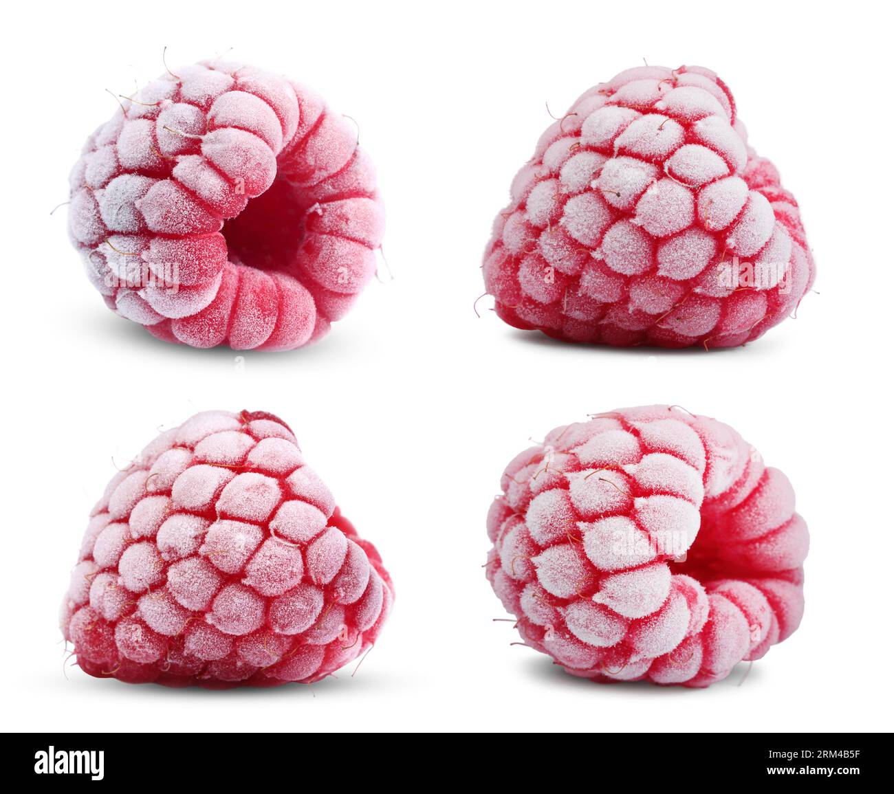Frozen Raspberry Colour Set of frozen raspberries isolated on white background Stock Photo - Alamy
