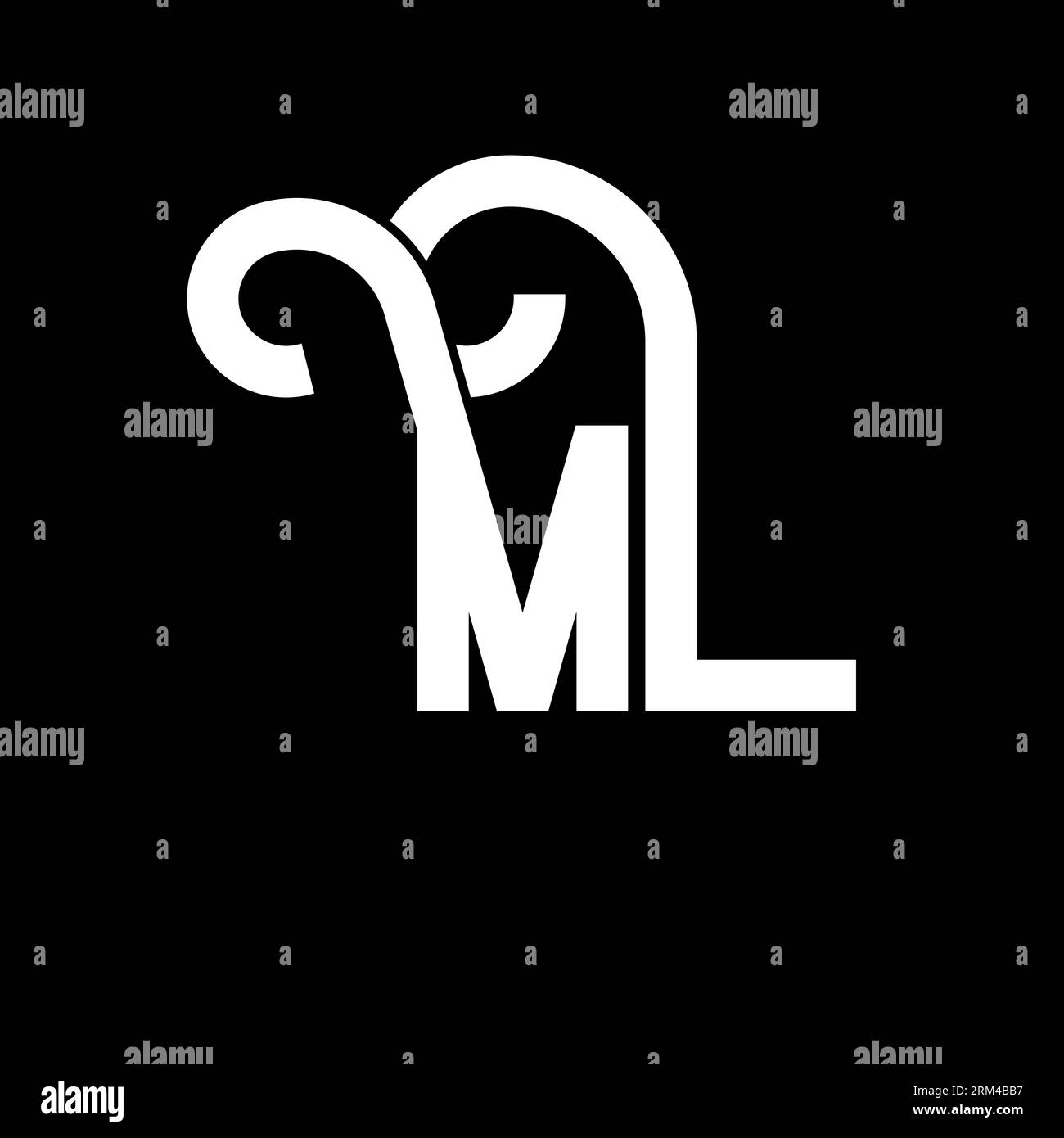 ML Letter Logo Design. Initial letters ML logo icon. Abstract letter ML ...