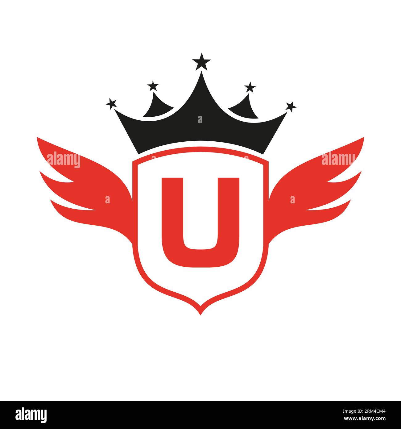 Letter U Transportation Logo With Wing, Shield And Crown Icon. Wing ...