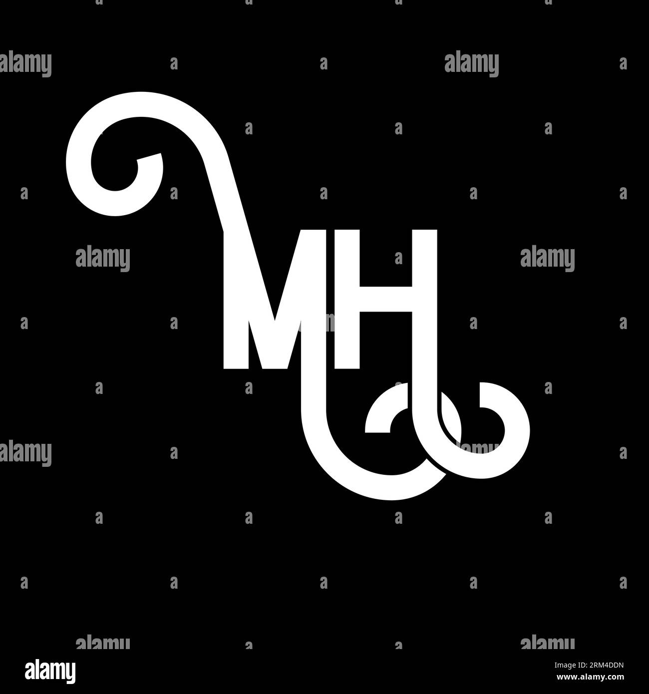 MH Letter Logo Design. Initial letters MH logo icon. Abstract letter MH ...