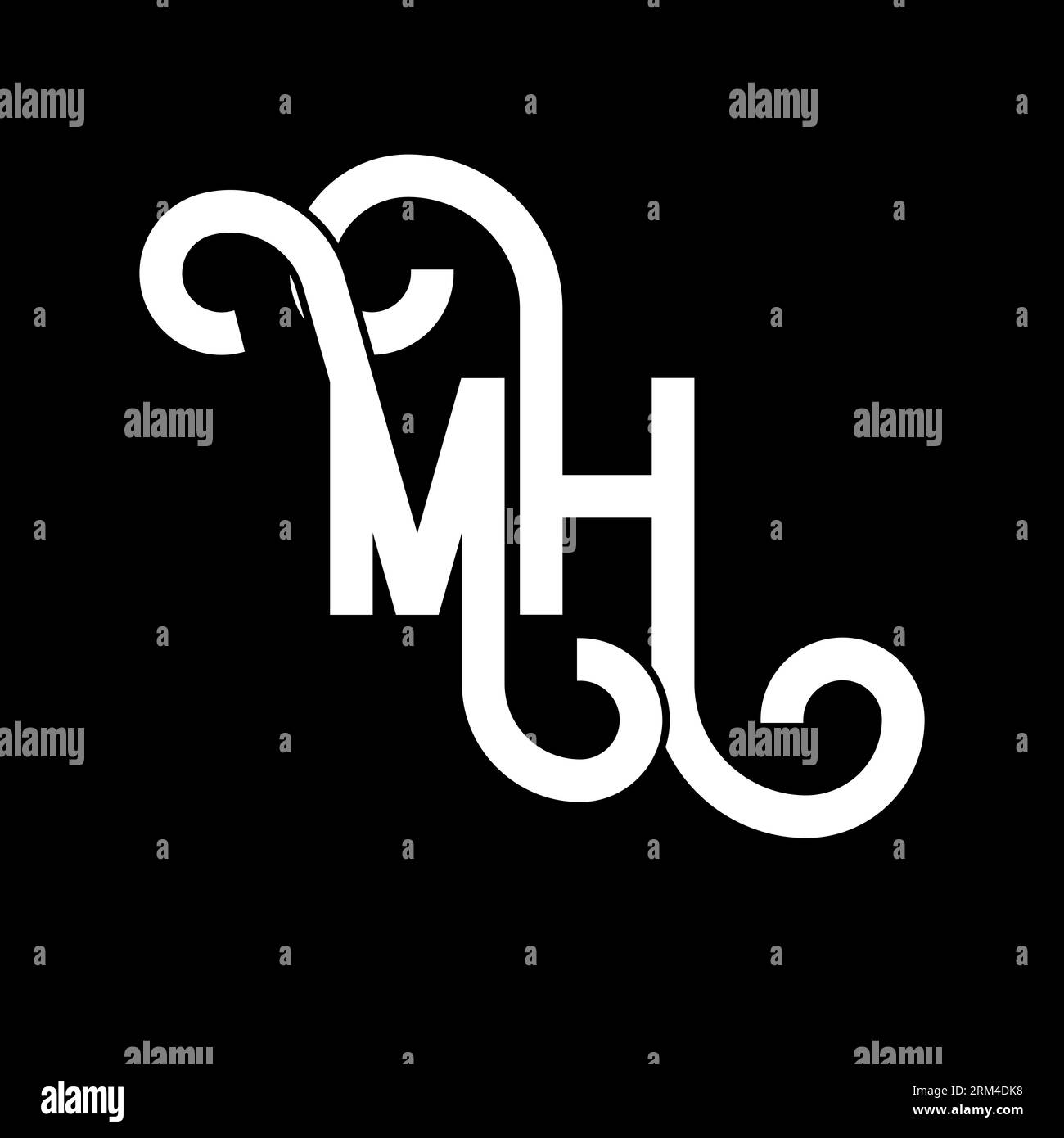 MH Letter Logo Design. Initial letters MH logo icon. Abstract letter MH ...