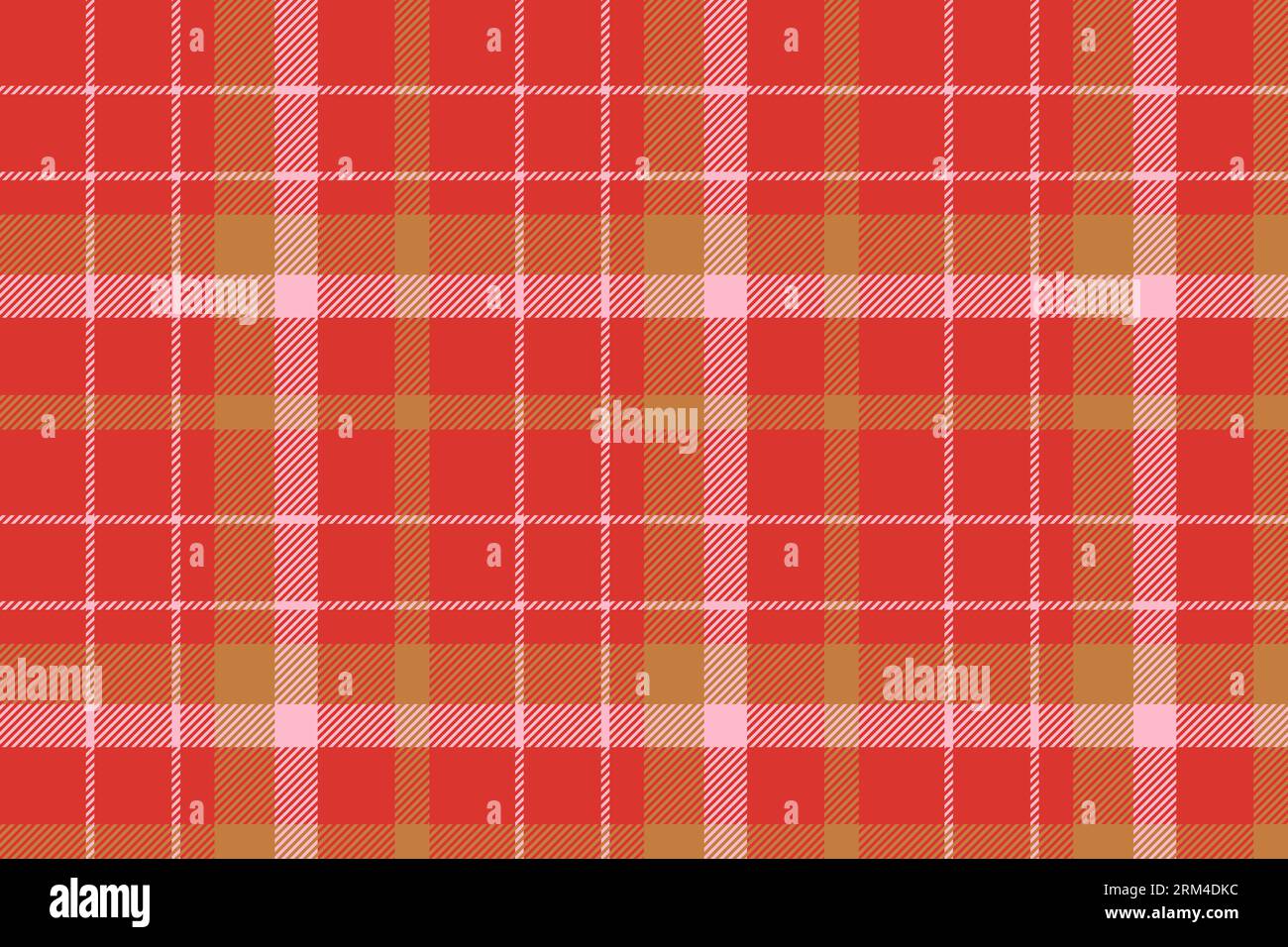 Plaid background, check seamless pattern in red. Vector fabric texture
