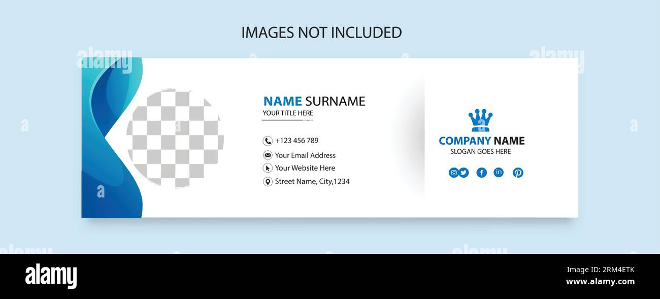 Email footer template design for business promotional Stock Vector