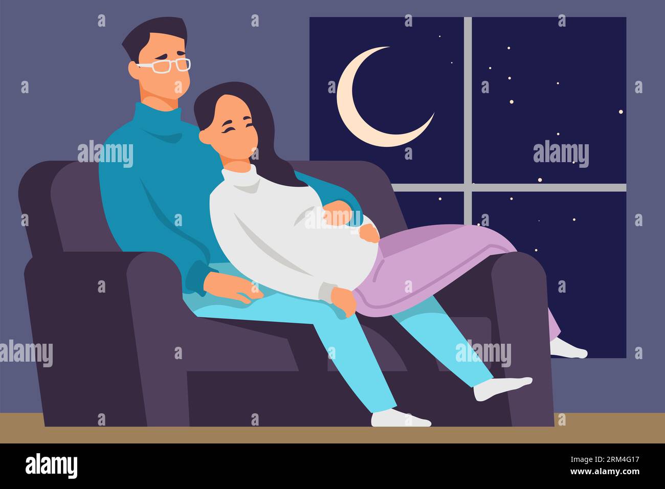 Cartoon Couple Family Lying Together On Sofa Young Man And Pregnant cartoon-couple-family-lying-together-on-sofa-young-man-and-pregnant