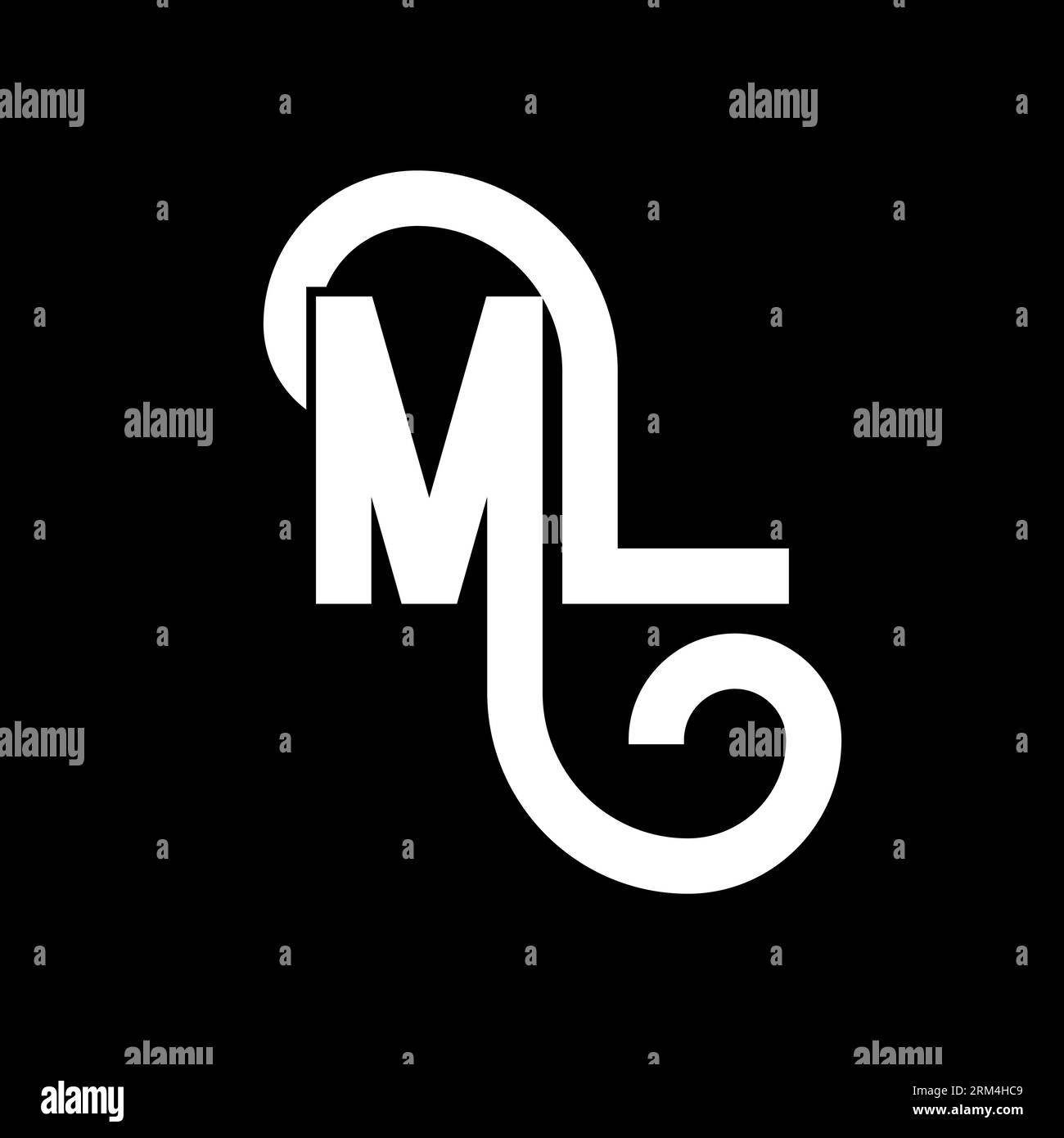 ML Letter Logo Design. Initial letters ML logo icon. Abstract letter ML ...