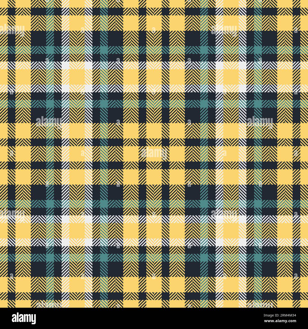 Fabric seamless tartan of pattern textile texture with a background plaid check vector in dark and amber colors. Stock Vector