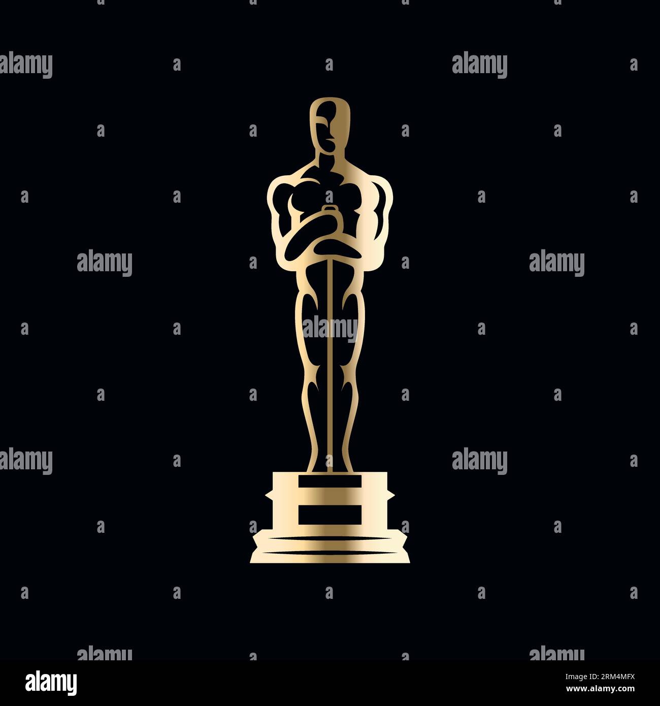 Golden Figurine, Award Prize, Cinematography Film Award Statue. Vector Illustration Stock Vector