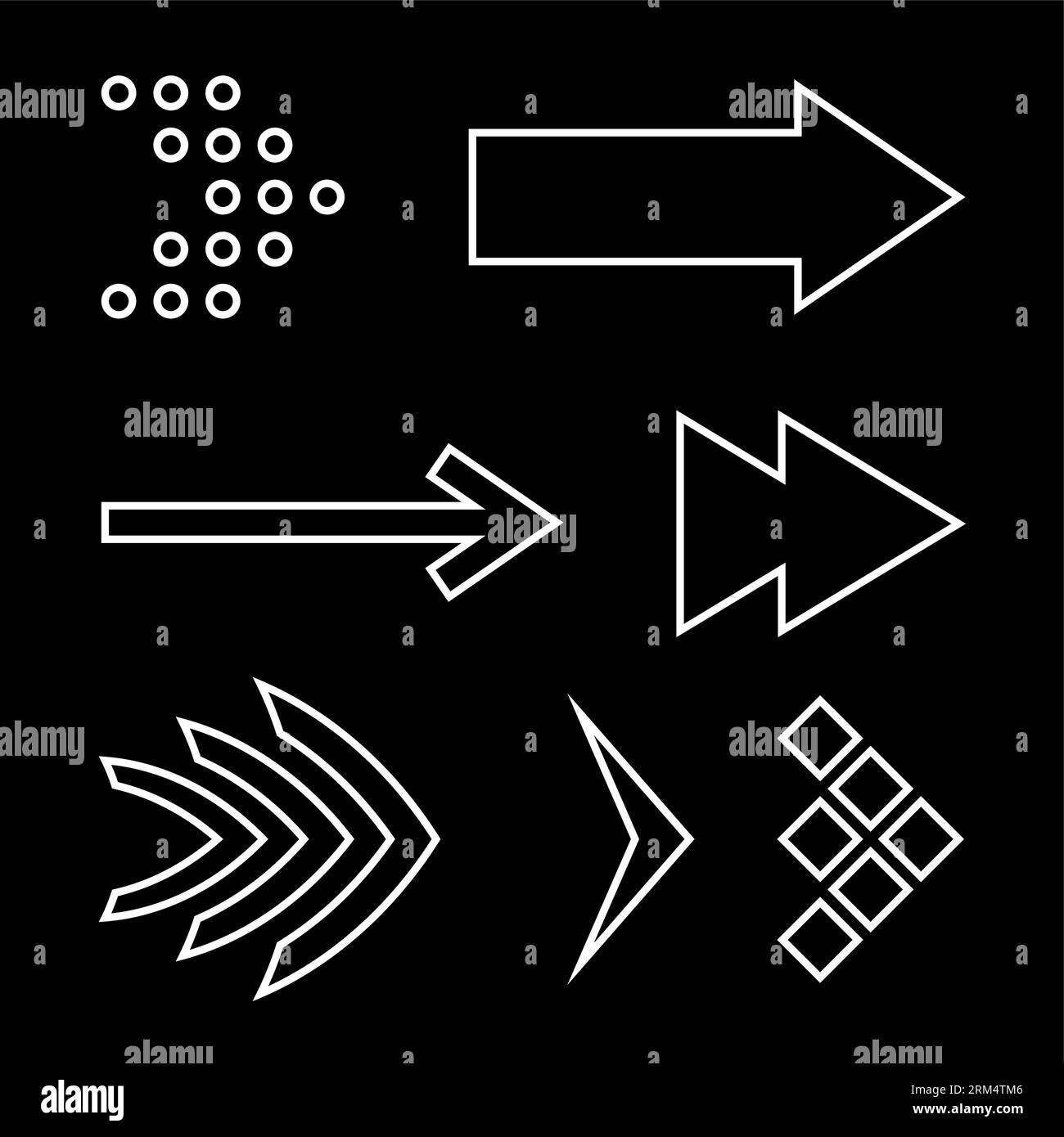 Icon Set of Flat Arrows. Isolated Arrow Icon Collection for Back and ...