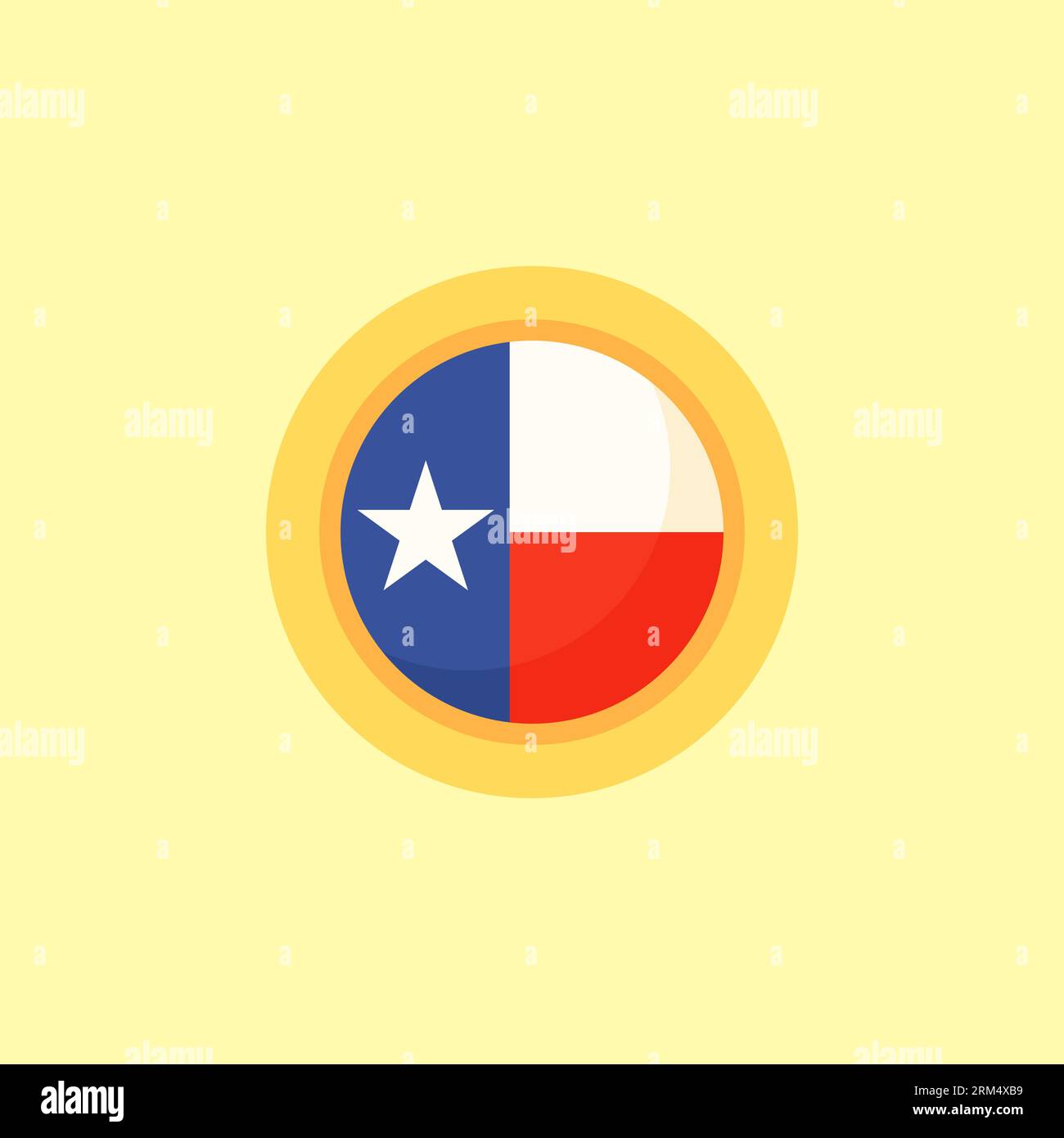 Flag of Texas with round frame. Flat design style Stock Vector Image ...