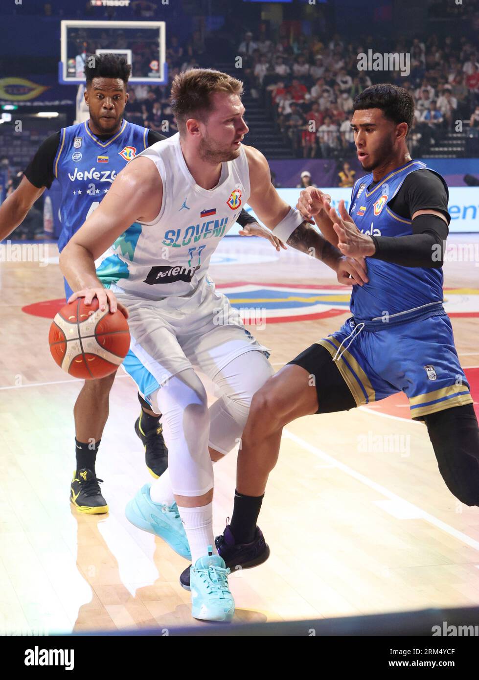 Luka Doncic of Slovenia in action during First Round Group F against ...