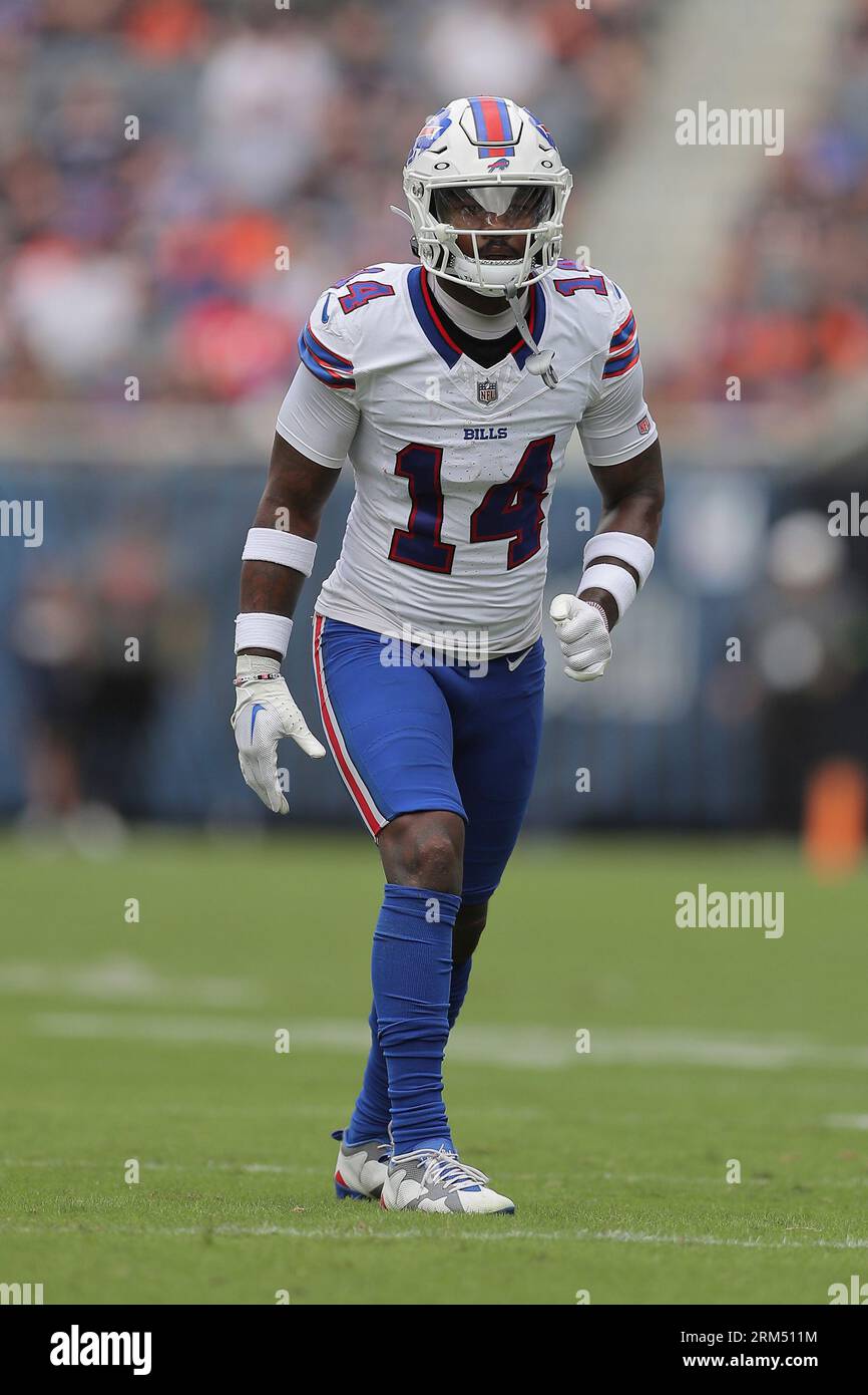 Buffalo Bills wide receiver Stefon Diggs (14) lines up during an NFL  football preseason game against the Chicago Bears, Saturday, Aug. 26, 2023,  in Chicago. (AP Photo/Melissa Tamez Stock Photo - Alamy