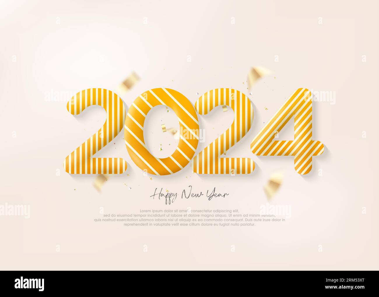 Happy new year 2024 number, unique 3d analytical number balloons