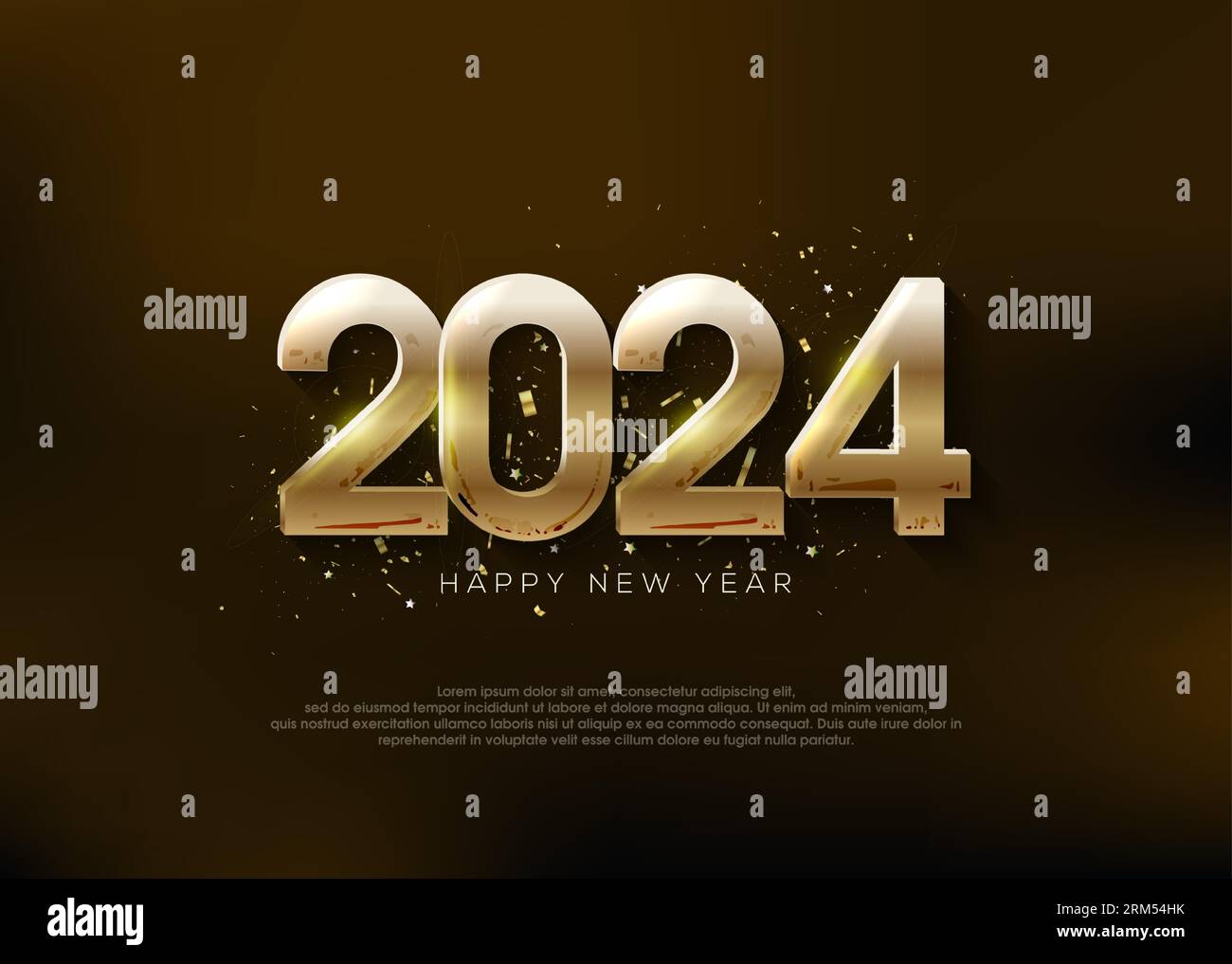 Golden number 2025, happy new year greeting for the celebration of the