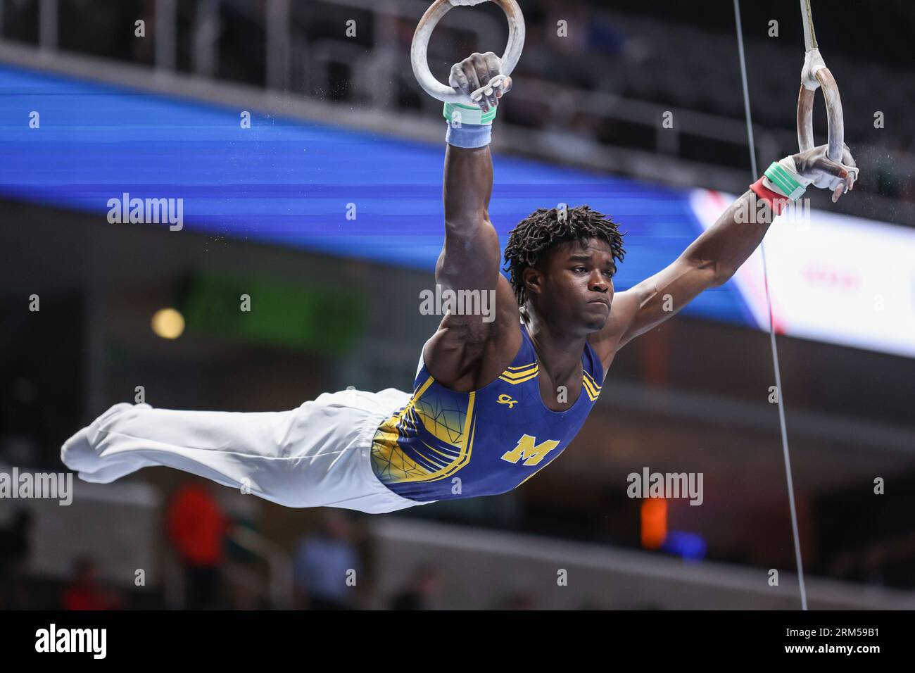 August 26, 2023: Frederick Richard competes on the Rings during the Men ...