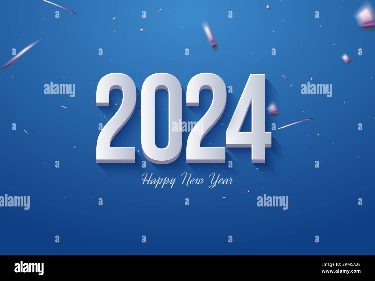 2024 new year celebration with celebration paper sprinkles illustration ...