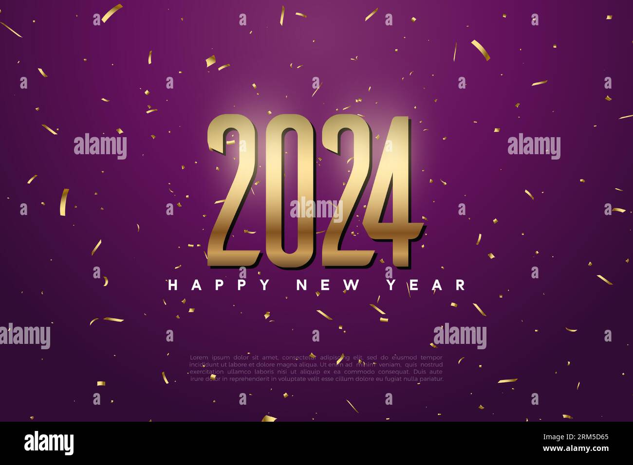 2024 new year celebration with high golden number illustration. design
