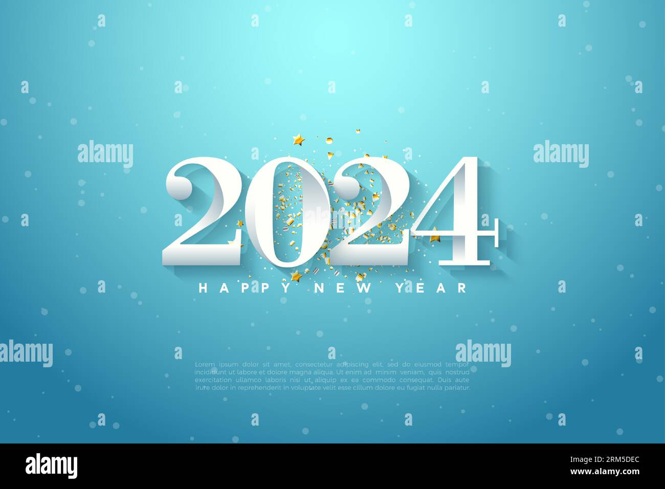 2024 new year celebration with a simple and beautiful concept. design ...