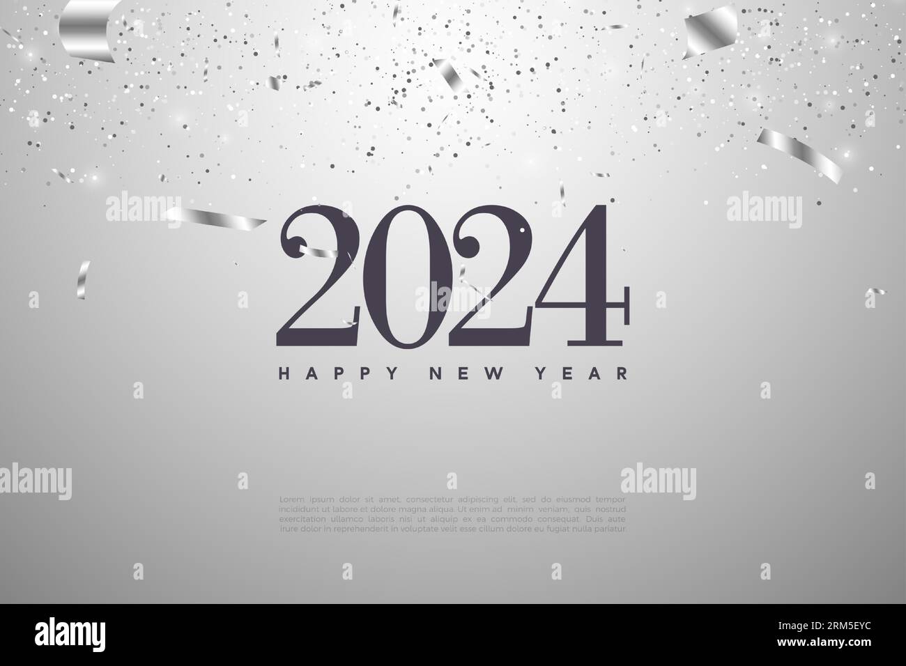 2024 new year celebration with flat numbers that are very simple and ...