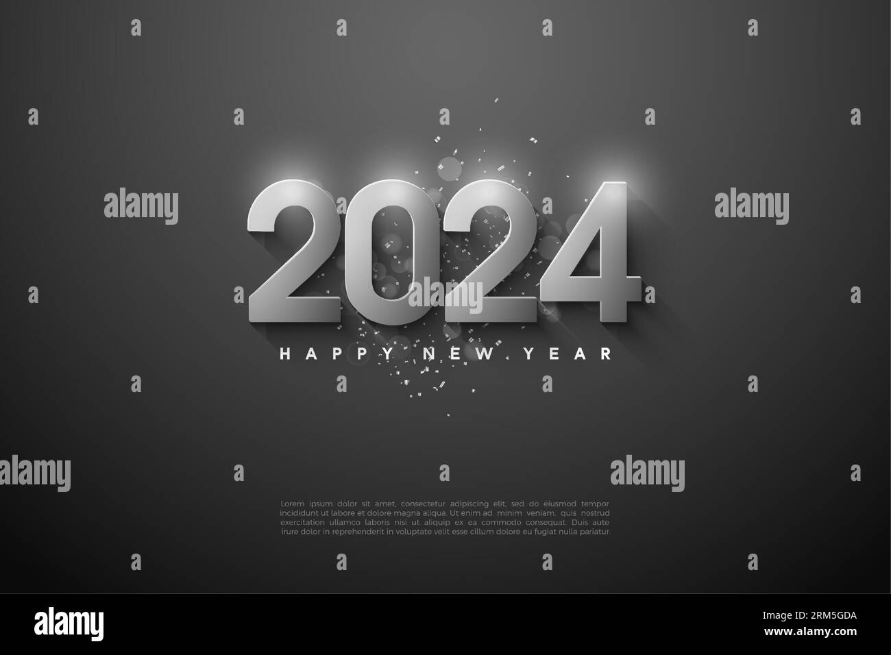 2024 new year with dark celebration banner concept. design premium