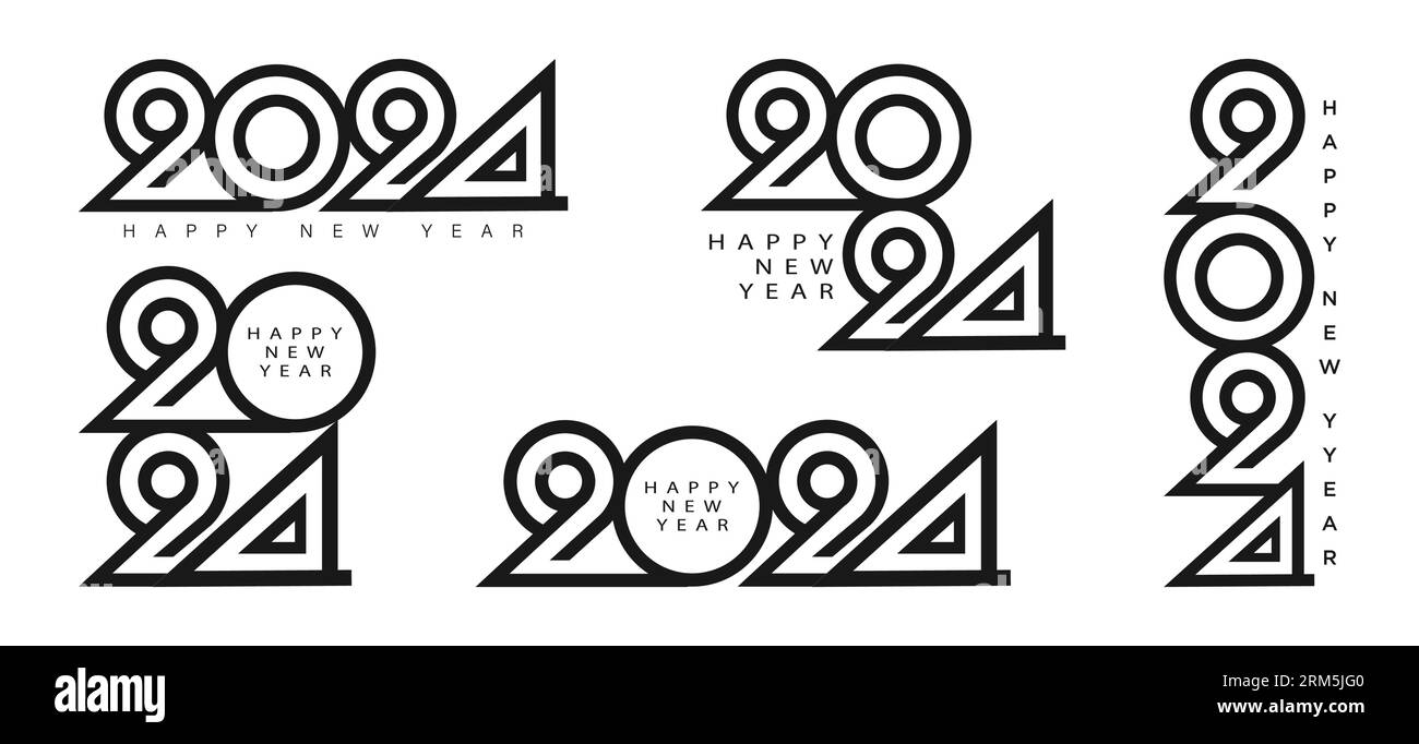 Number 2025 set happy new year 2025 celebration. Premium vector design