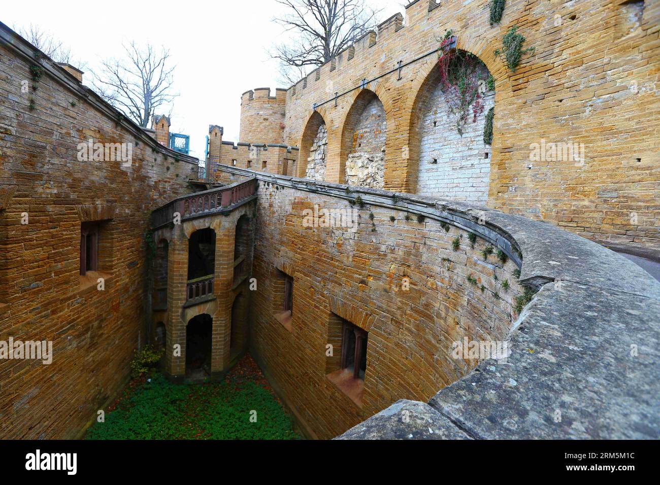 Bildnummer: 60684832  Datum: 02.11.2013  Copyright: imago/Xinhua Photo taken on Nov. 2, 2013 shows a part of the Burg Hohenzollern in Hechingen, Germany. Burg Hohenzollern is a castle considered to be the ancestral seat of the Hohenzollern family, which emerged in the Middle Ages and eventually became German Emperors. The castle was first constructed in the early 11th century and completely destroyed in 1423. The current version of the castle was rebuilt in mid-19th century. The castle becomes a popular tourist destination today as it is still privately owned by the descendants of the Hohenzol Stock Photo