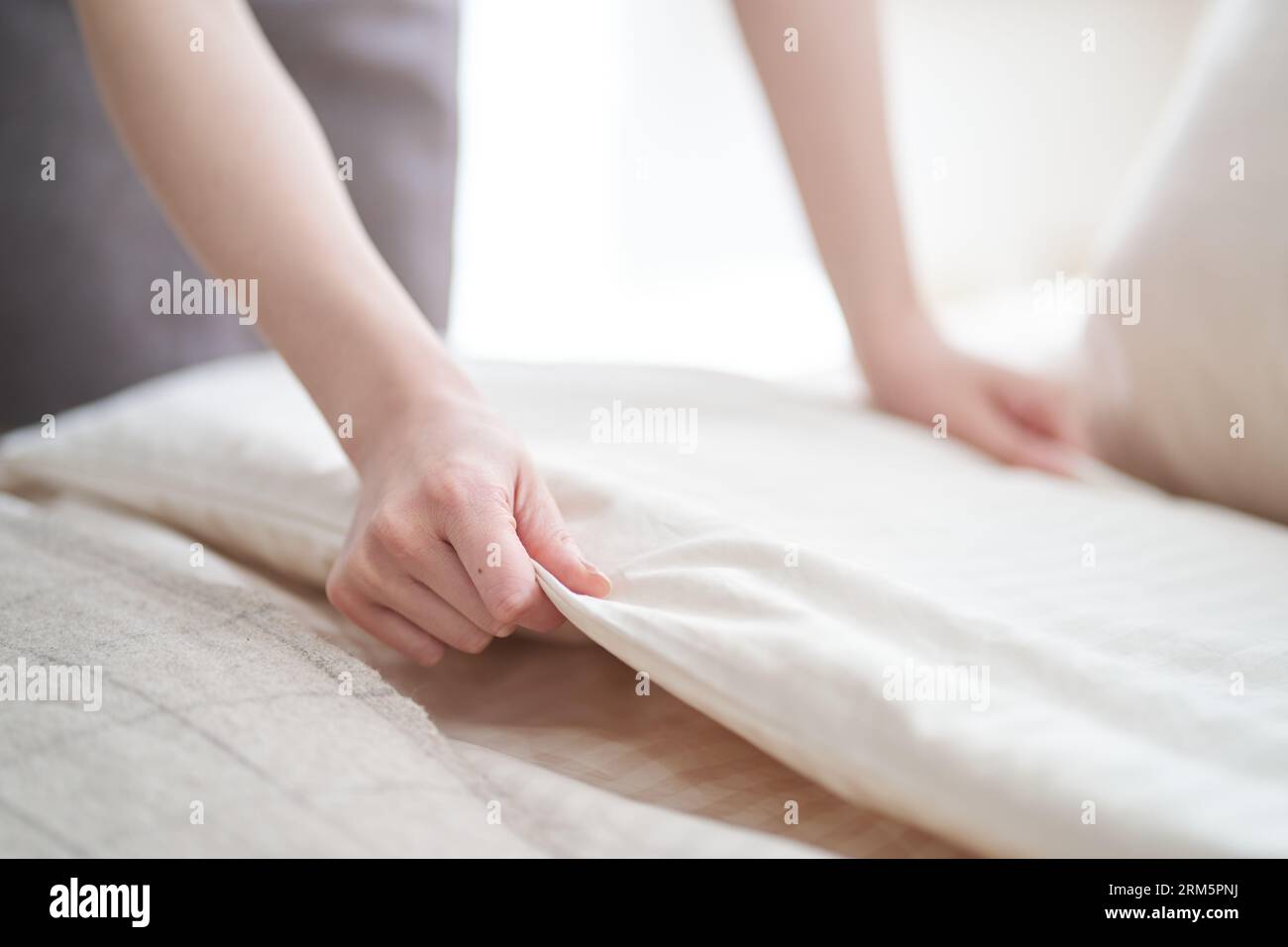 Asian Woman Making A Bed In The Bedroom Stock Photo Alamy Asian Woman Making A Bed In The Bedroom Stock Photo Alamy