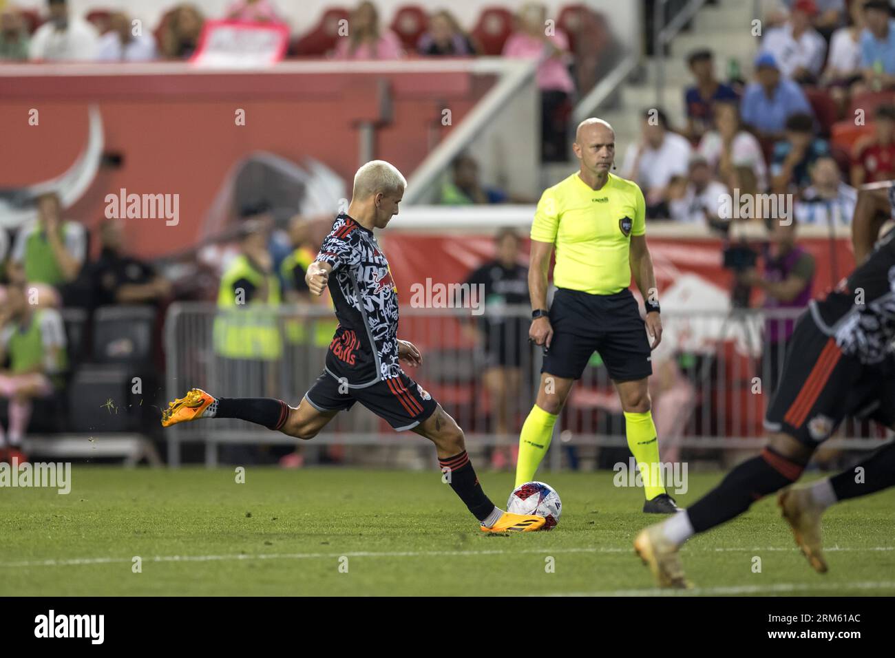 Harrison, United States . 28th Aug, 2021. John Tolkin (47, NY Red Bulls)  during the Major League Soccer game between New York Red Bulls and Chicago  Fire FC at Red Bull Arena