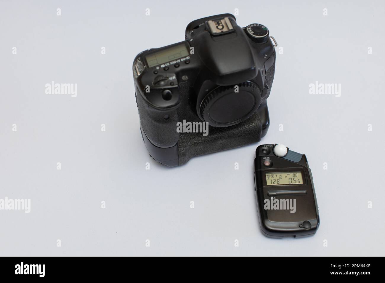 light meter and camera device on a white background Stock Photo Alamy