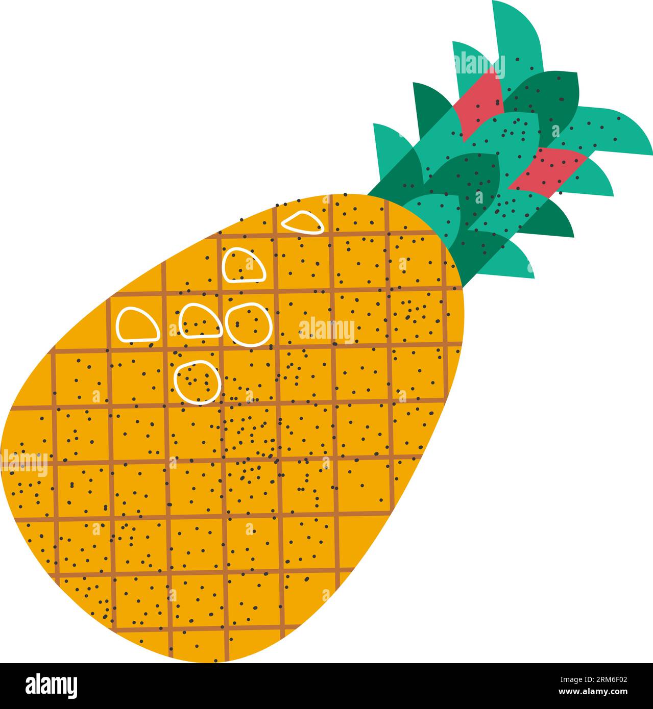 Pineapple exotic fruit with leaves, ripe product Stock Vector Image ...
