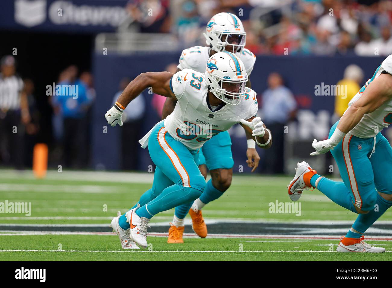 Miami Dolphins running back Chris Brooks (33) in action during an NFL  preseason football game against the Houston Texans, Saturday, Aug. 19,  2023, in Houston. (AP Photo/Tyler Kaufman Stock Photo - Alamy